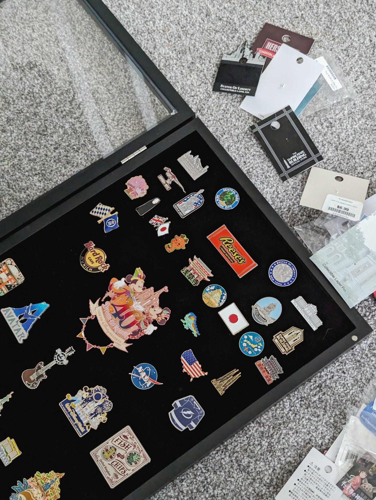 Enamel Pin Badge Collection Case, Wall-Mountable Shadow Box Display – Silverstar Pins
