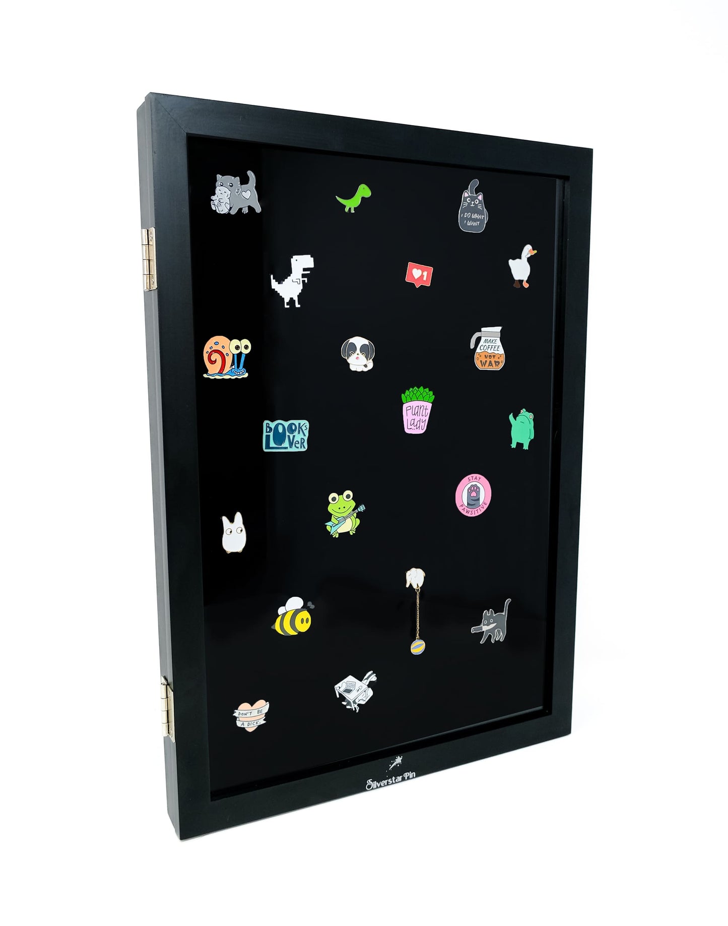 Enamel Pin Badge Collection Case, Wall-Mountable Shadow Box Display – Silverstar Pins