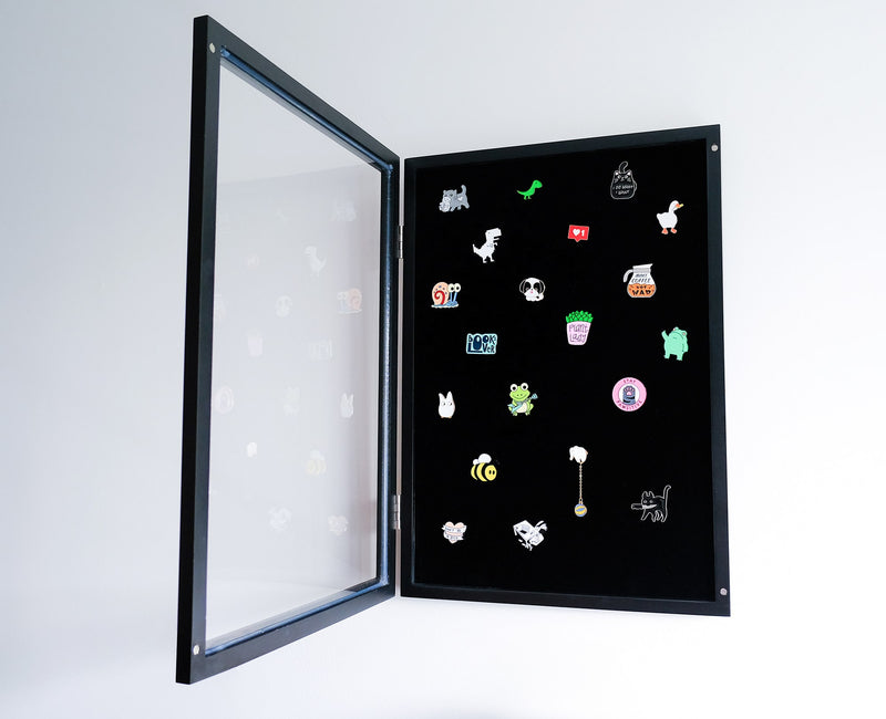 Enamel Pin Badge Collection Case, Wall-Mountable Shadow Box Display – Silverstar Pins