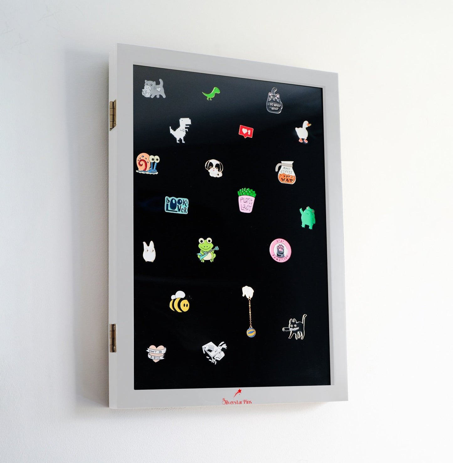 Enamel Pin Badge Collection Case, Wall-Mountable Shadow Box Display – Silverstar Pins