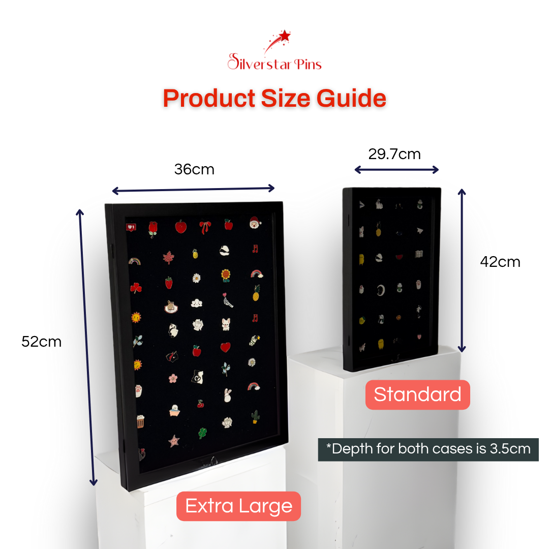 Enamel Pin Badge Collection Case, Wall-Mountable Shadow Box Display – Silverstar Pins